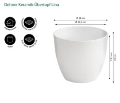Dehner Keramik-Übertopf Lina, rund