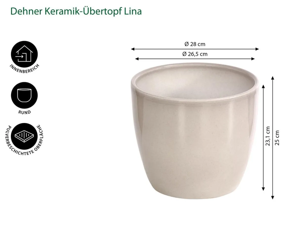 Dehner Keramik-Übertopf Lina, rund