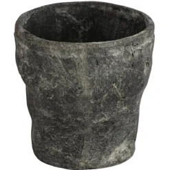Dehner Keramik-Übertopf Nature Earth, konisch, grau, ca. Ø13 cm