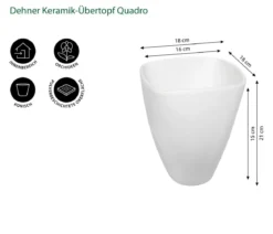 Dehner Keramik-Übertopf Quadro, konisch