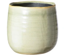Dehner Keramik-Übertopf Sara, bauchig, mint, ca. Ø15 cm