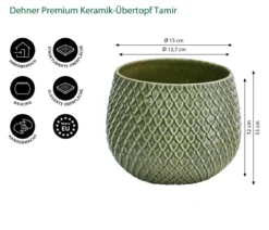 Dehner Keramik-Übertopf Tamir, bauchig