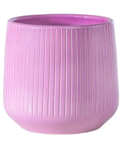Dehner Keramik-Übertopf Violetta, rund, flieder, ca. Ø14,5 cm