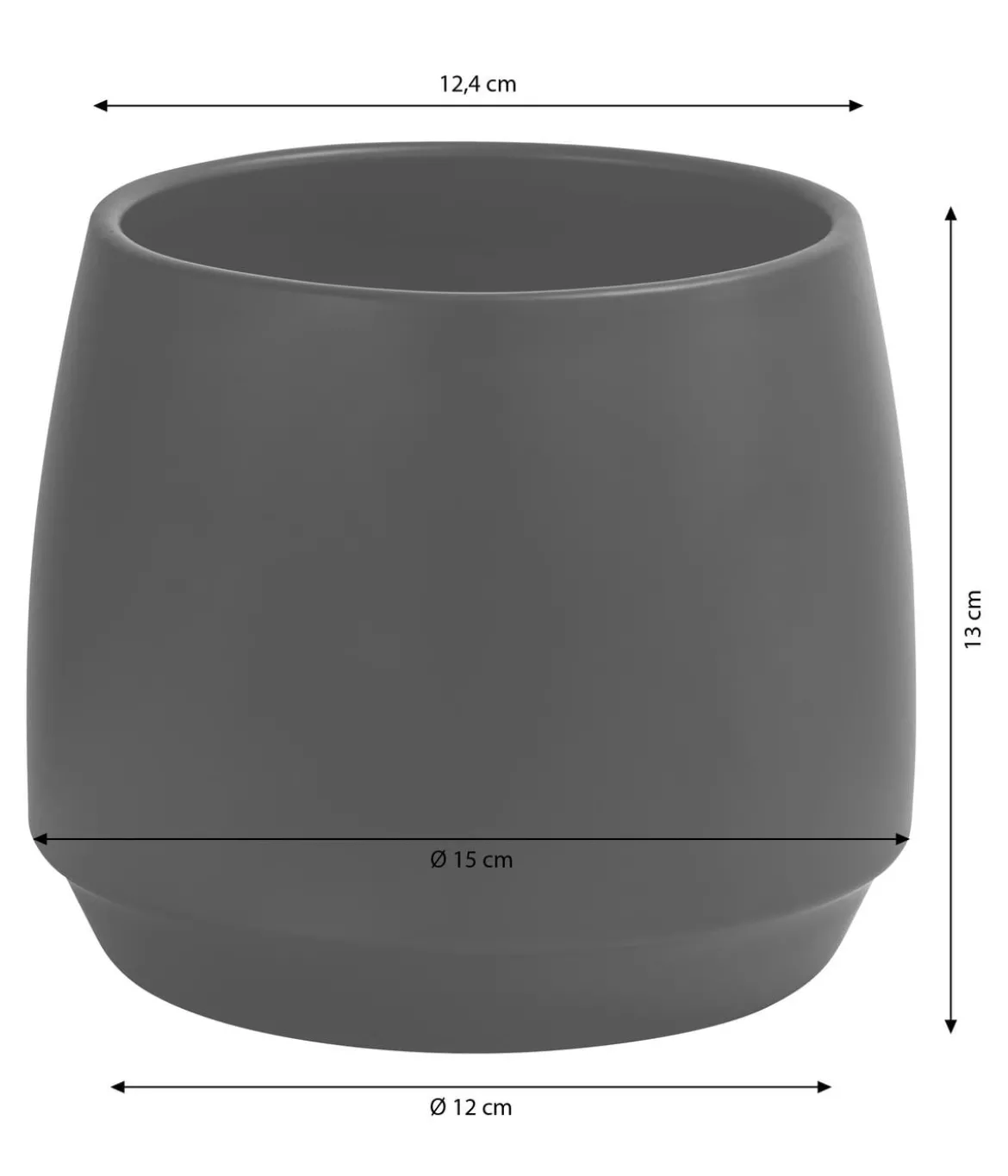 Dehner Keramik-Übertopf Wido, bauchig, ca. Ø15 cm