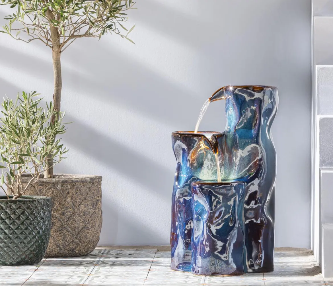 Dehner Keramik-Gartenbrunnen Corso, solarfähig, ca. H64,5 cm