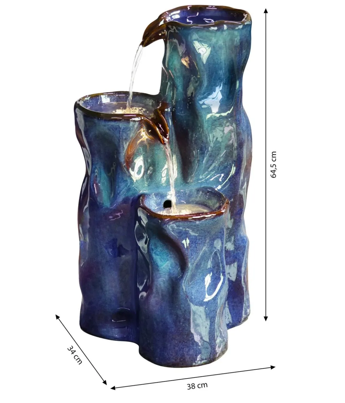 Dehner Keramik-Gartenbrunnen Corso, solarfähig, ca. H64,5 cm