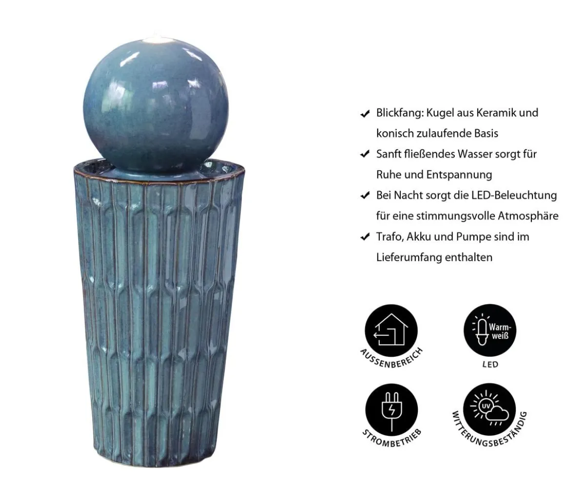 Dehner Keramik-Gartenbrunnen Altona, solarfähig, ca. H72,5 cm