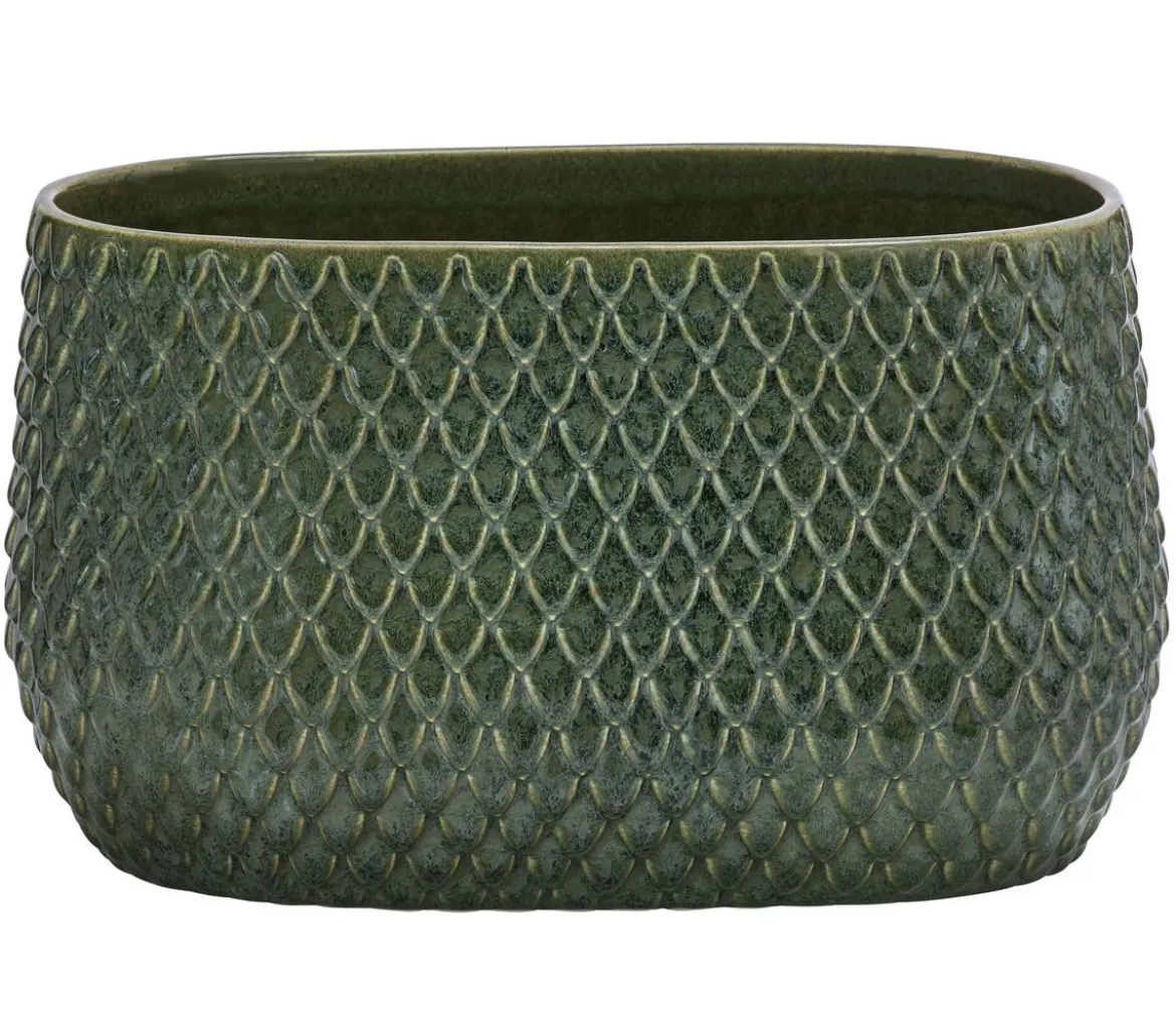 Dehner Keramik-Jardiniere Tamir, bauchig, ca. B28/H16/T16 cm