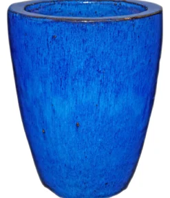 Dehner Keramik-Pflanztopf Delphi, konisch, blau
