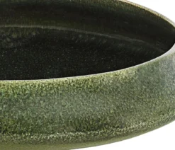 Dehner Keramik-Schale Linn, rund, dunkelgrün, ca. Ø32/H8 cm