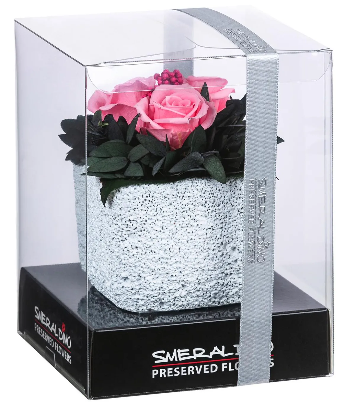Dehner Keramik-Schale mit Longlife-Rose Izzy, ca. Ø12/H16 cm