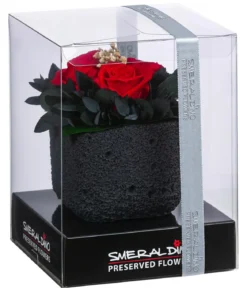 Dehner Keramik-Schale mit Longlife-Rose Izzy, ca. Ø12/H16 cm