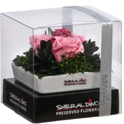 Dehner Keramik-Schale mit Longlife-Rose Zina, ca. B9,5/H6 cm