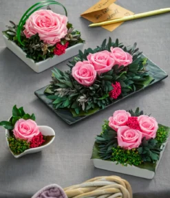 Dehner Keramik-Schale mit Longlife-Rose Zina, ca. B9,5/H6 cm