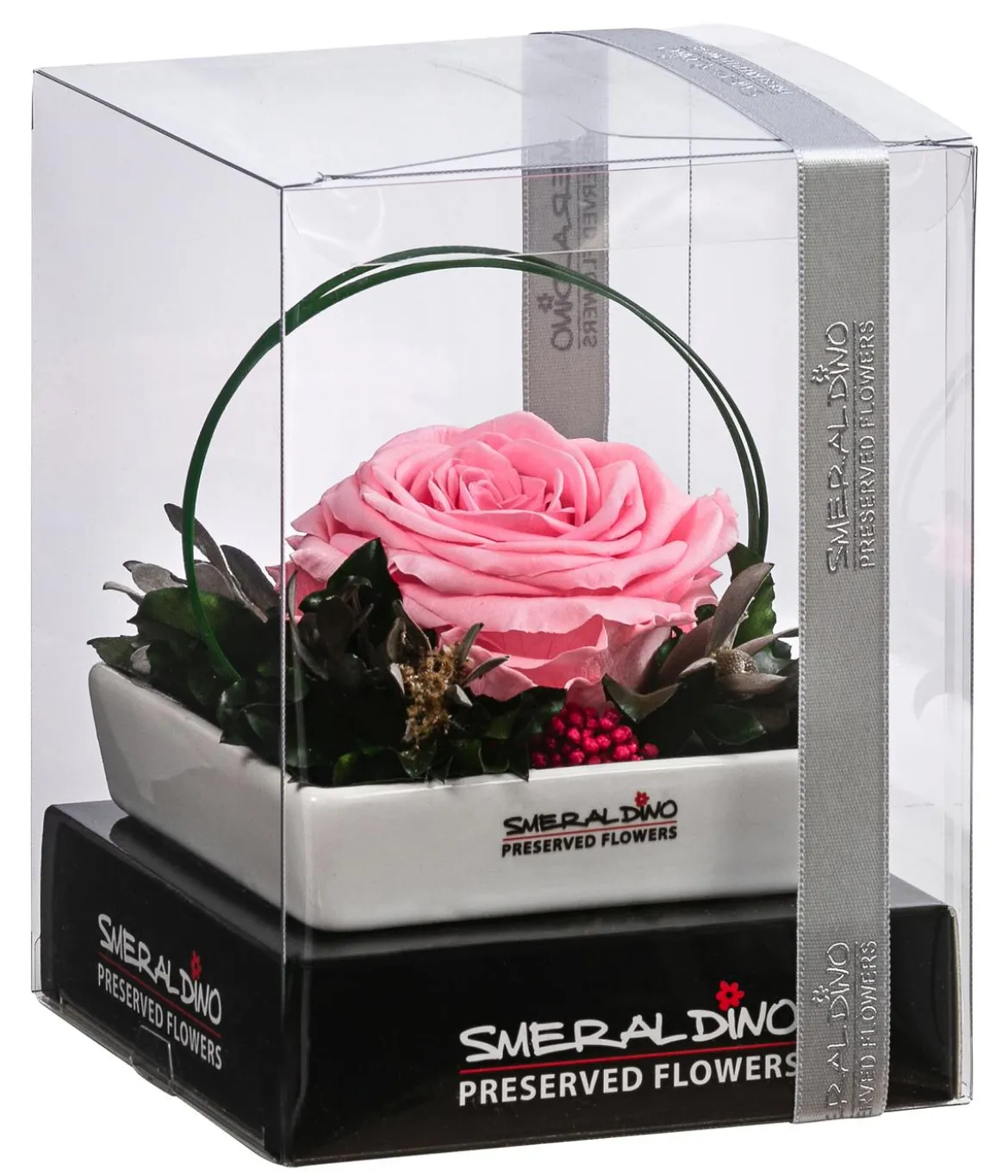 Dehner Keramik-Schale mit Longlife-Rose Dita, ca. B10/H11/T10 cm