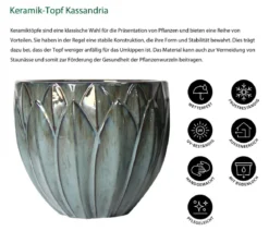 Dehner Keramik-Topf Kassandria, rund, türkis
