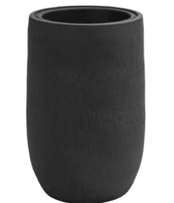 Dehner Keramik-Vase Alex, rund, dunkelgrau