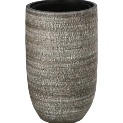 Dehner Keramik-Vase Lana, bauchig, braun