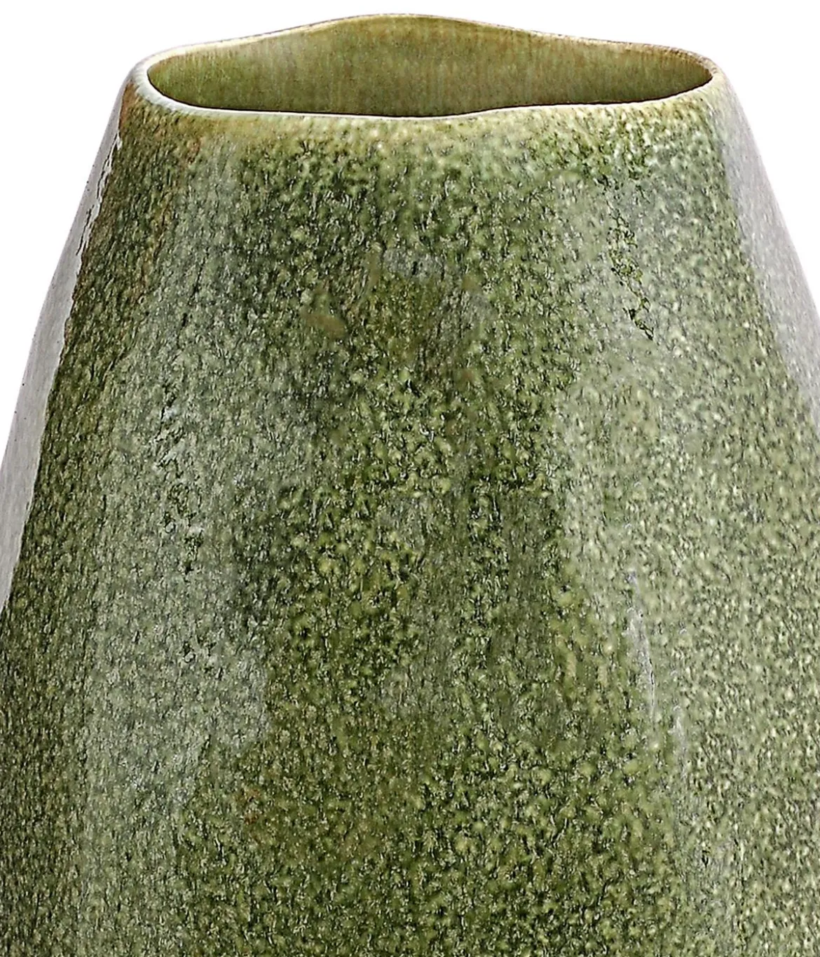 Dehner Keramik-Vase Linn, bauchig, dunkelgrün
