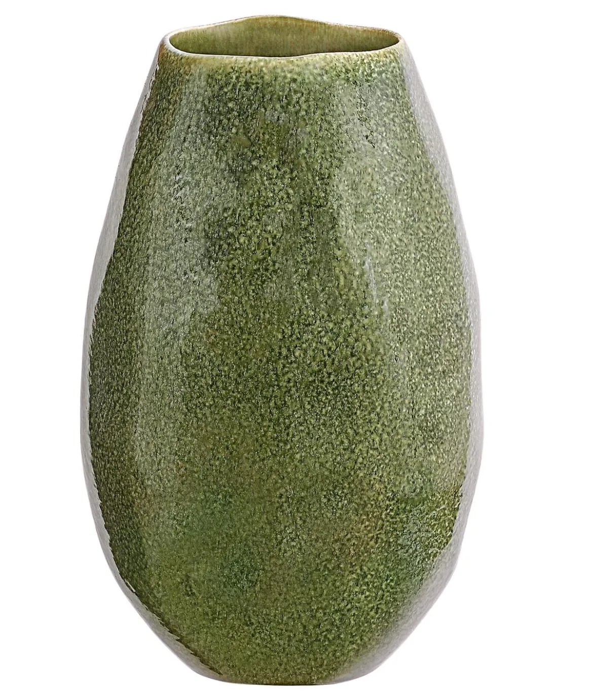 Dehner Keramik-Vase Linn, bauchig, dunkelgrün