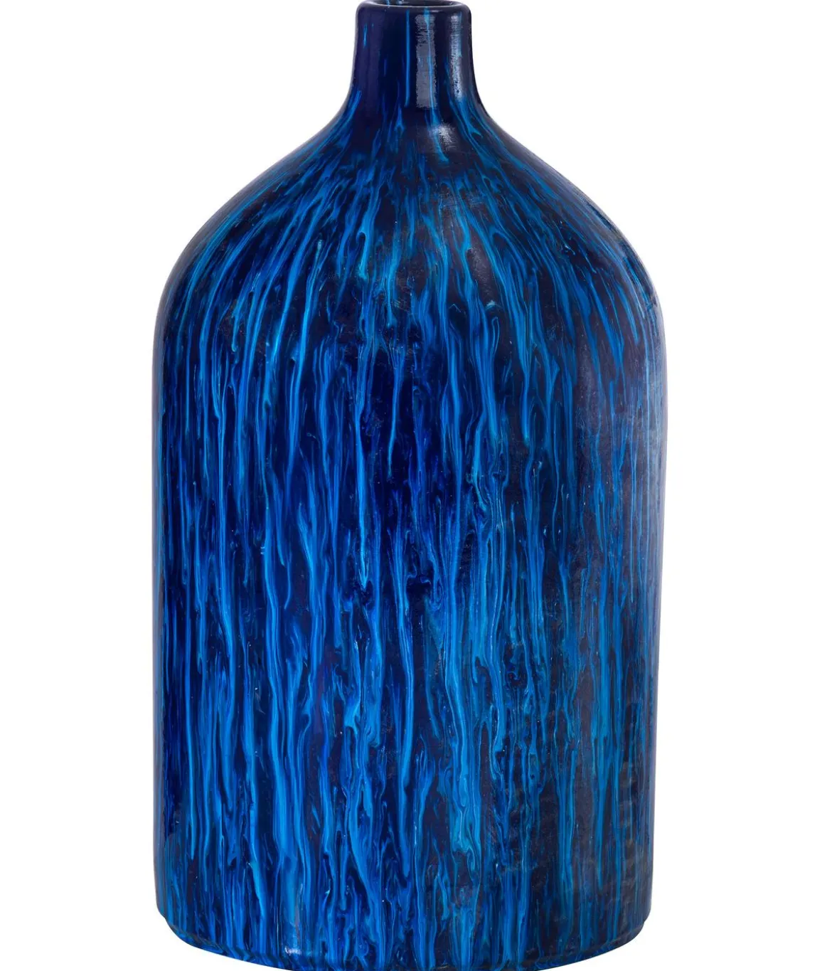 Dehner Keramik-Vase Pop Art, rund, blau, ca. Ø16/H30 cm