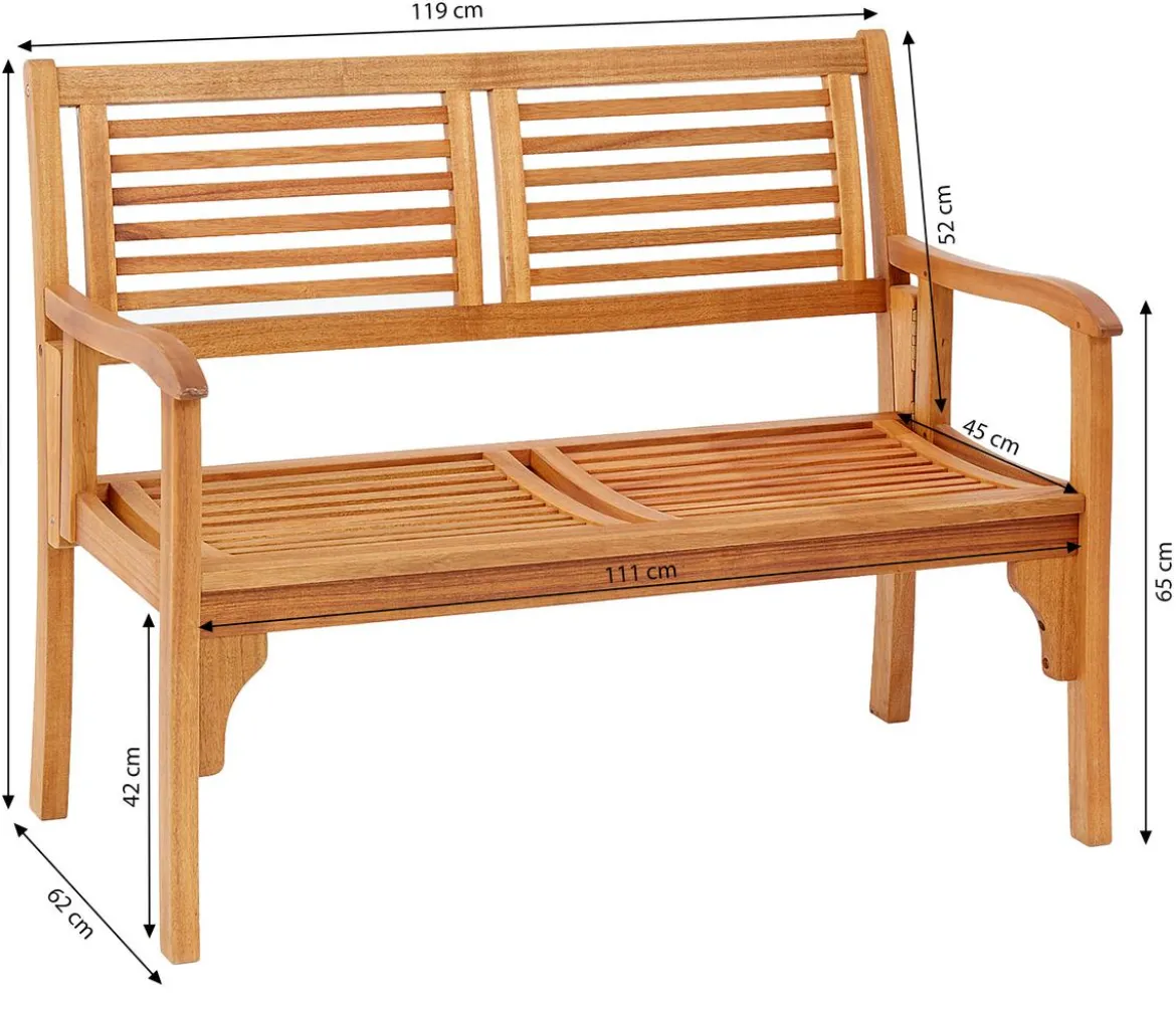 Dehner Klappbank Douglas, 2-Sitzer