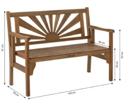 Dehner Klappbank Sunshine, 2-Sitzer