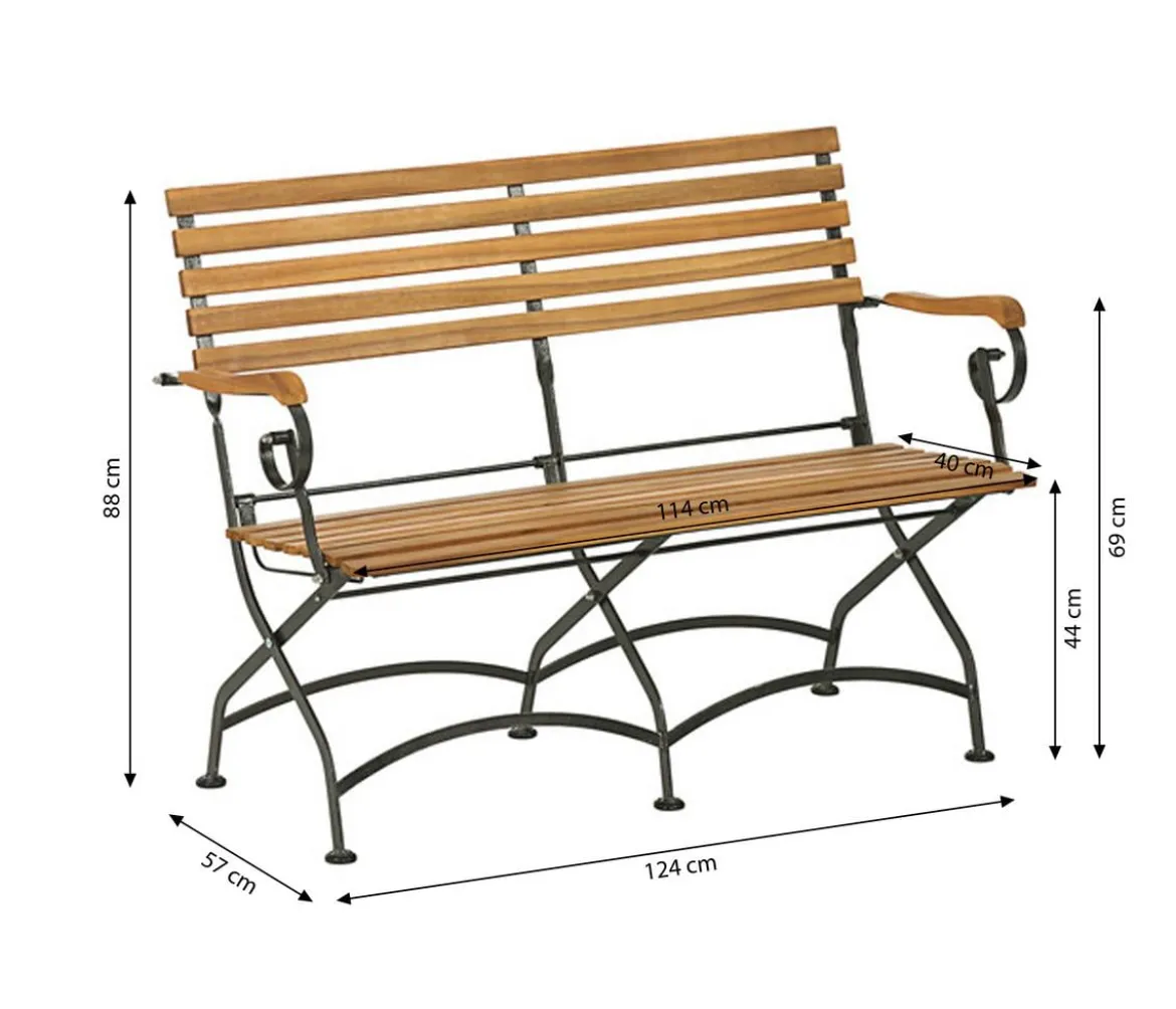 Dehner Klappbank Tegernsee, 2-Sitzer