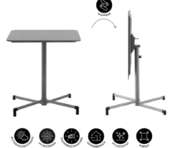 Dehner Klapptisch Chicago, ca. B70/H74/T70 cm