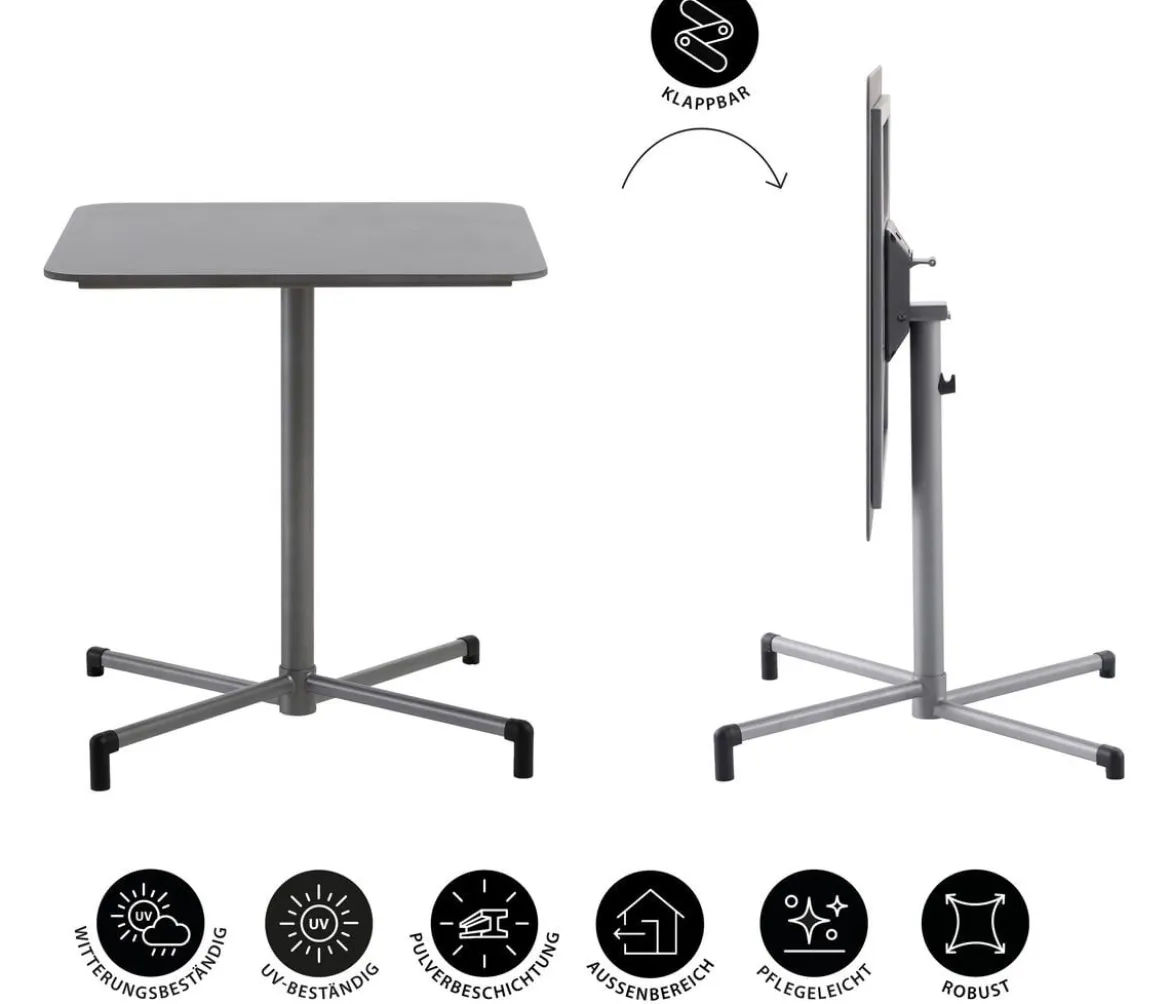 Dehner Klapptisch Chicago, ca. B70/H74/T70 cm