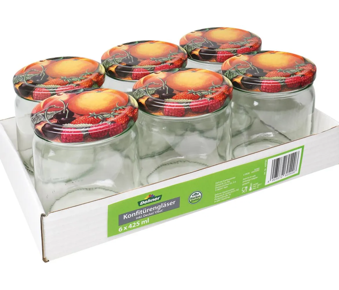 Dehner Konfitürenglas, 425 ml, 6er-Set