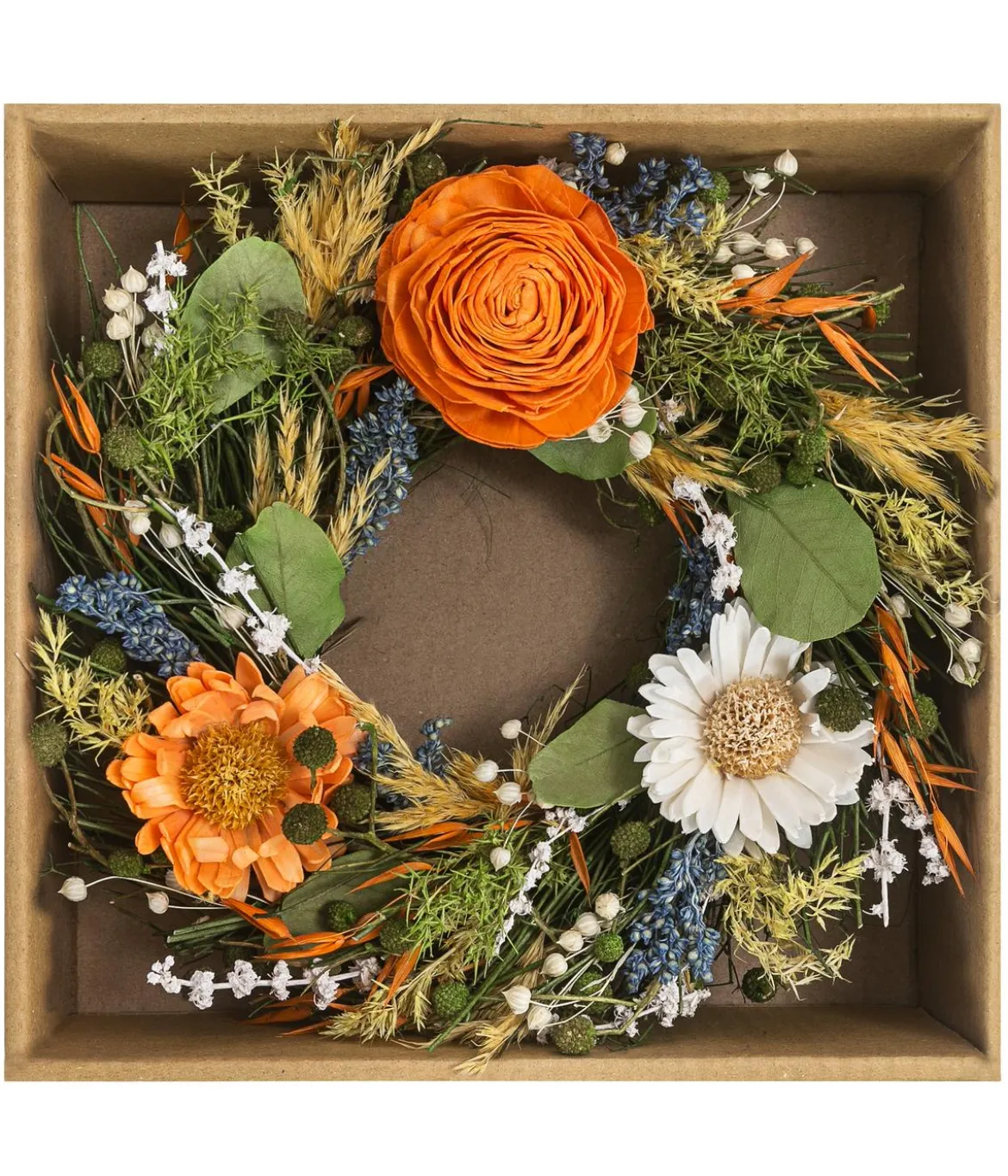 Dehner Kranz Beauty, orange, ca. Ø25 cm