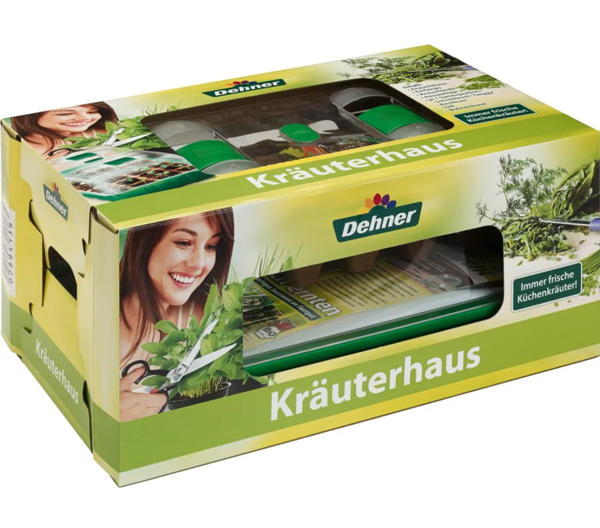 Dehner Kräuterhaus Komplett-Set, ca. B38/H18/T24 cm