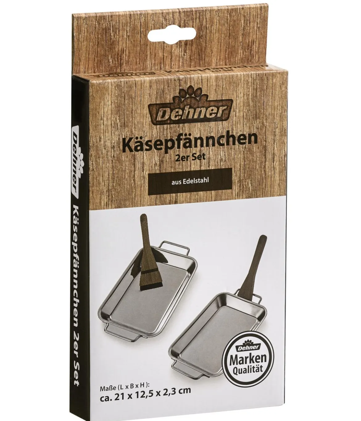 Dehner Käsepfännchen, ca. B12,5/H2,3/T21 cm, 2er-Set