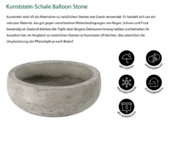 Dehner Kunststein-Schale Balloon Stone, grau