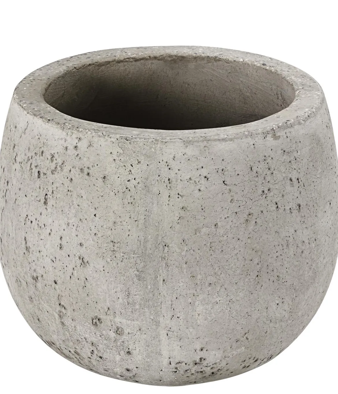 Dehner Kunststein-Topf Balloon Stone niedrig, bauchig, grau