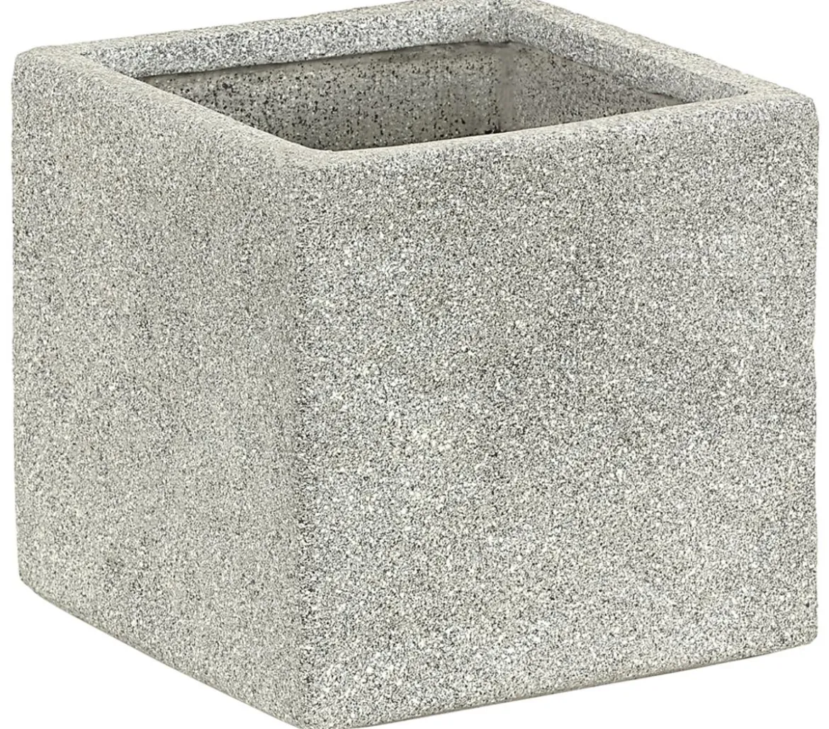 Dehner Kunststein-Topf Rock, quadratisch, grau