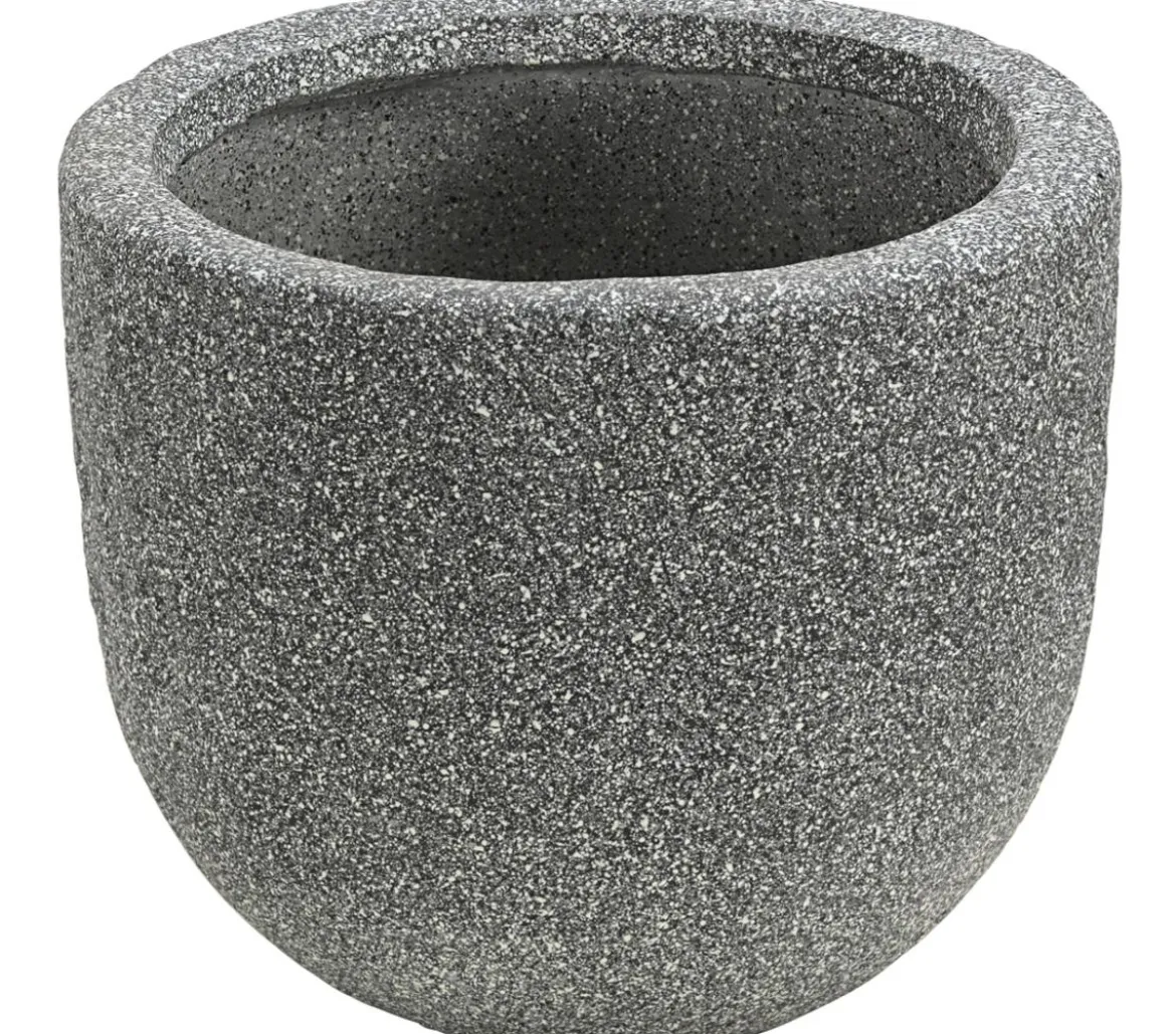 Dehner Kunststein-Topf Rock, rund, grau