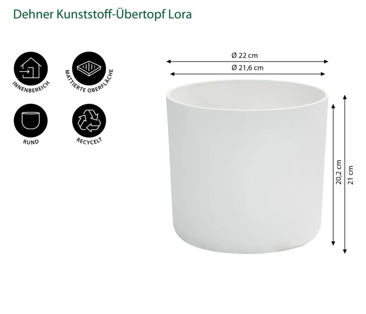 Dehner Kunststoff-Übertopf Lora, rund