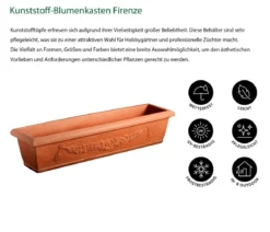 Dehner Kunststoff-Blumenkasten Firenze, terrakotta