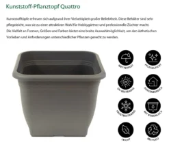 Dehner Kunststoff-Pflanztopf Quattro, eckig