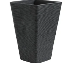 Dehner Kunststoff-Pflanzvase Capri, konisch, anthrazit, ca. B35/H55/T35 cm