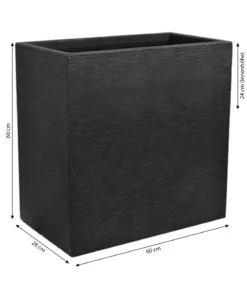 Dehner Kunststoff-Raumtrenner Palermo, rechteckig, anthrazit, ca. B60/H60/T26 cm