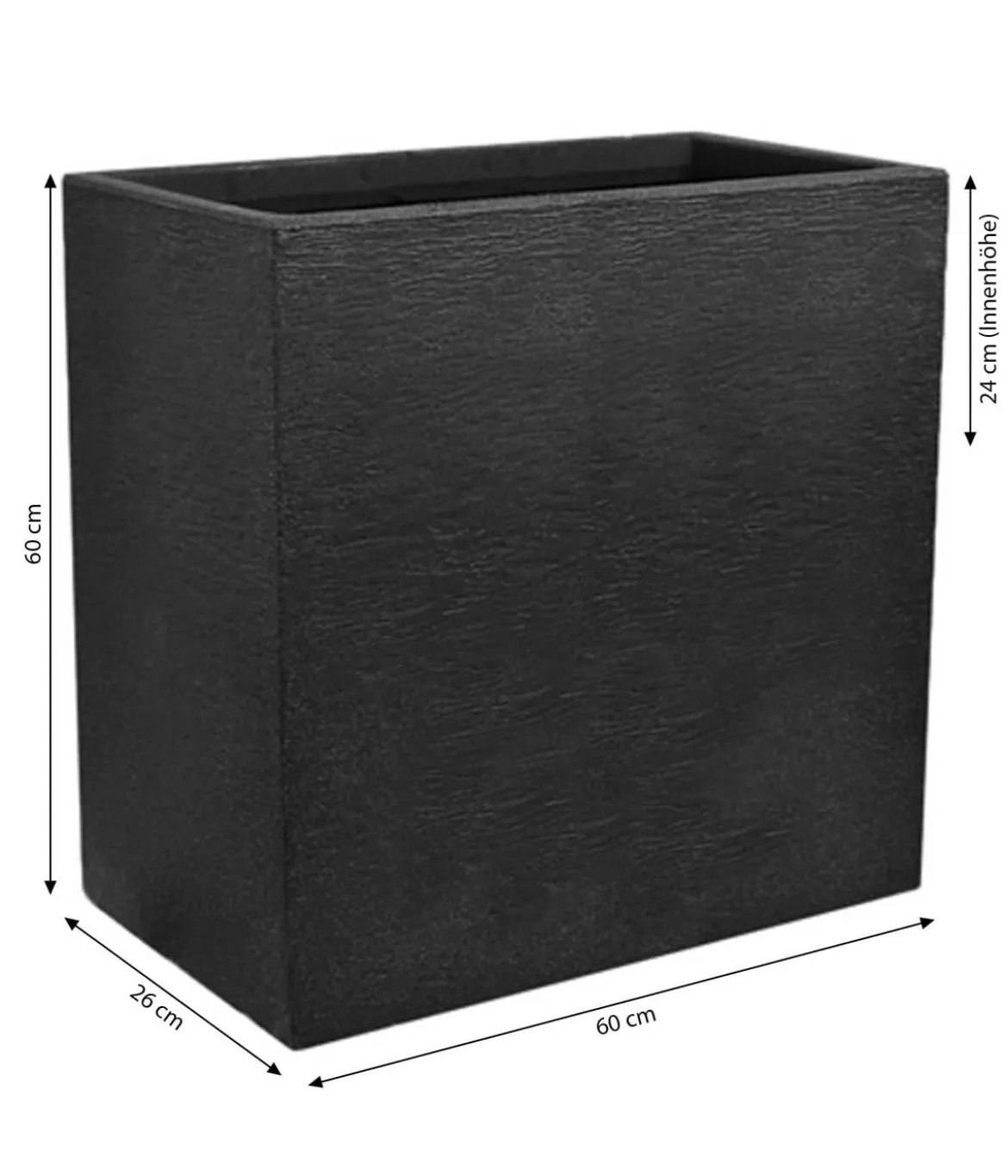 Dehner Kunststoff-Raumtrenner Palermo, rechteckig, anthrazit, ca. B60/H60/T26 cm