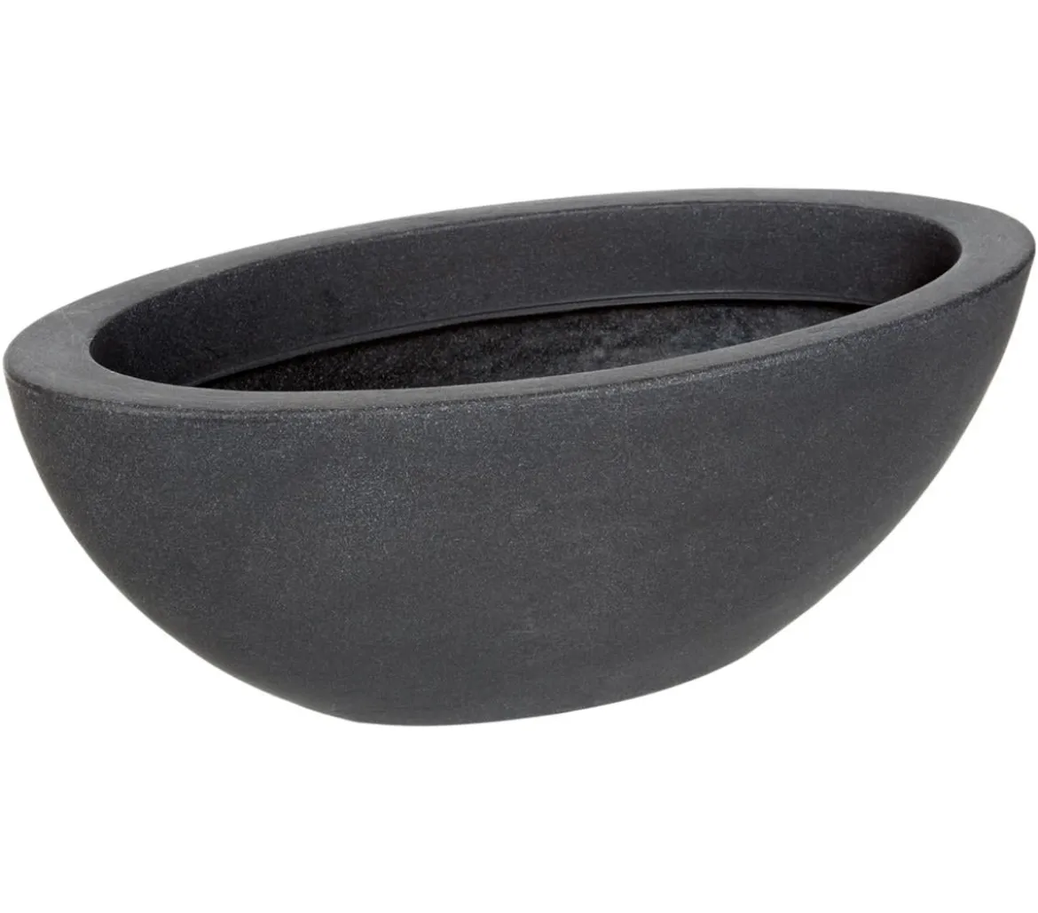Dehner Kunststoff-Schale Miami, oval, anthrazit, ca. B52/H20/T23 cm