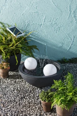 Dehner Kunststoff-Schale Miami, rund, anthrazit, ca. Ø52/H20 cm