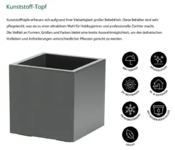 Dehner Kunststoff-Topf Kebe, quadratisch, ca. B40/H40/T40 cm