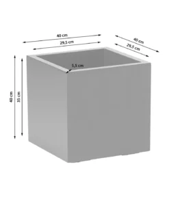 Dehner Kunststoff-Topf Kebe, quadratisch, ca. B40/H40/T40 cm