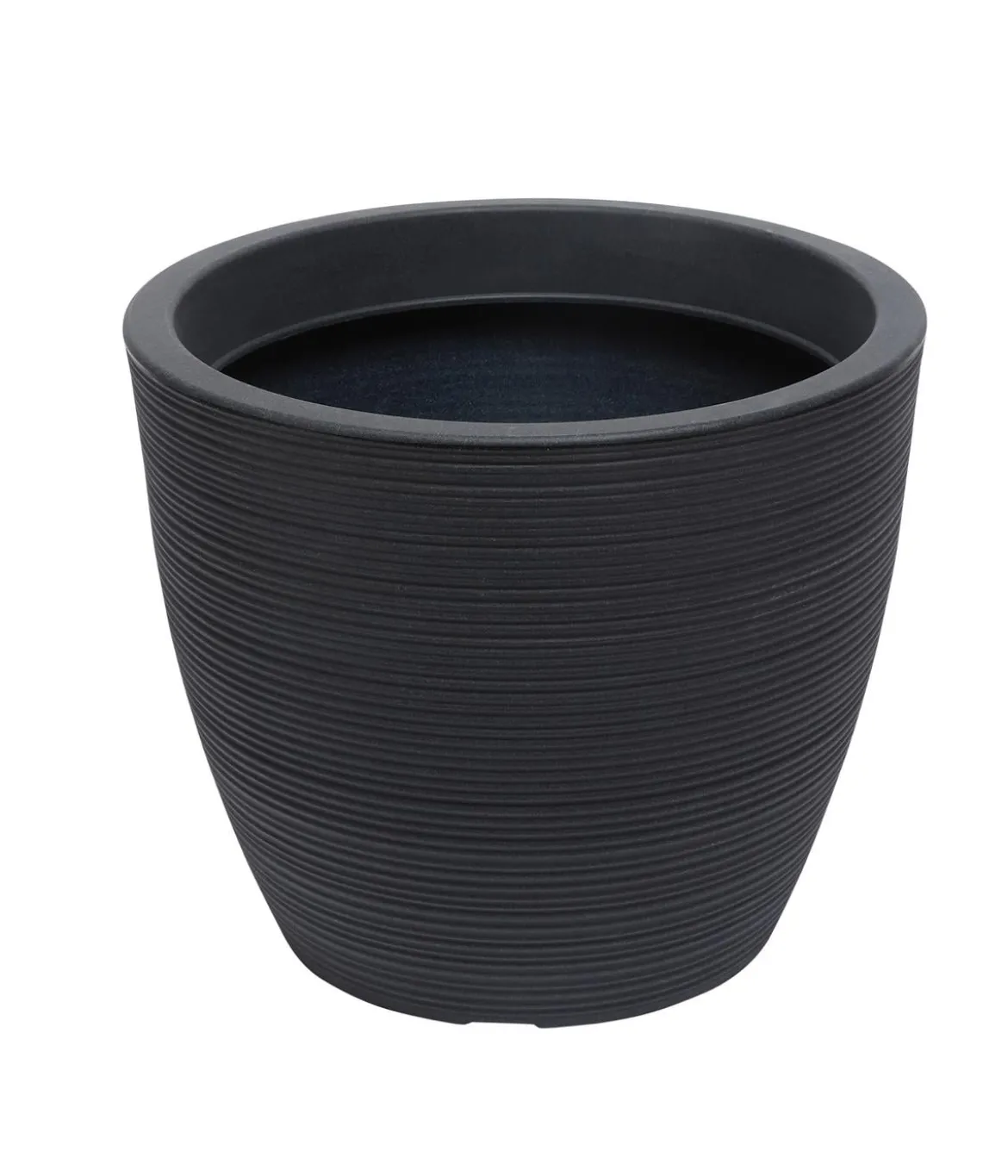 Dehner Kunststoff-Topf mit Rillen, rund