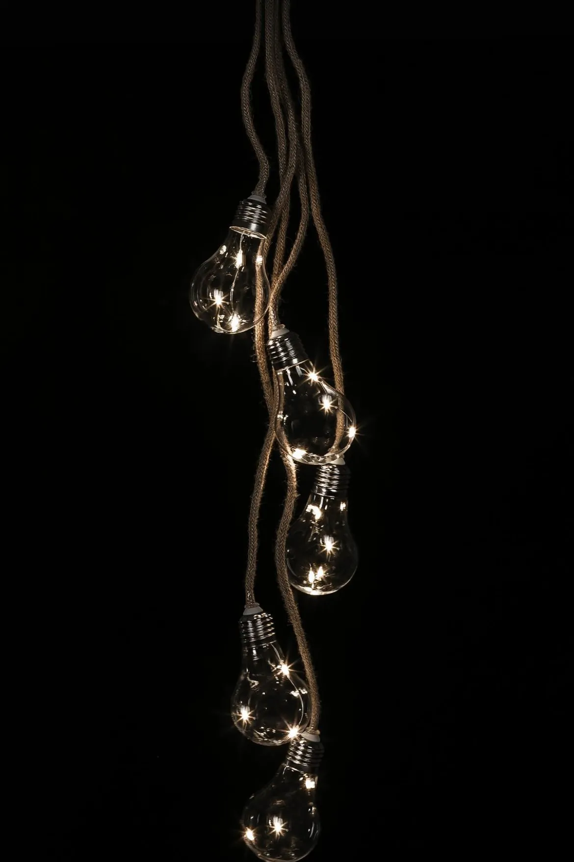 Dehner LED-Glühbirnen, 5 Stück am Strang, 15 LEDs, warmweiß, ca. L70 cm